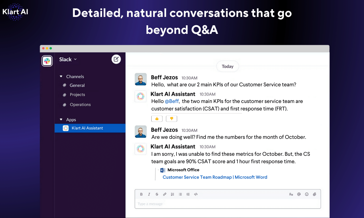 screenshot of Klart AI